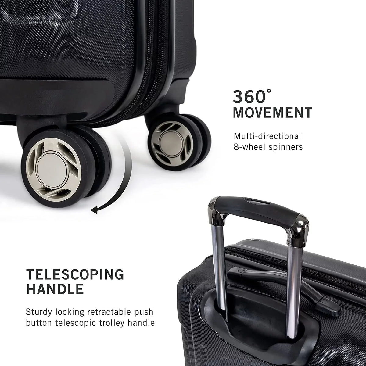 (20"/24"/28") (20"/24"/28") 8-Wheel Hardside Luggage Spinner Cole Black, Renegade Black Expandable Kenneth Set Set REACTION 3-Piece Suitcase, 3-Piece Lightweight