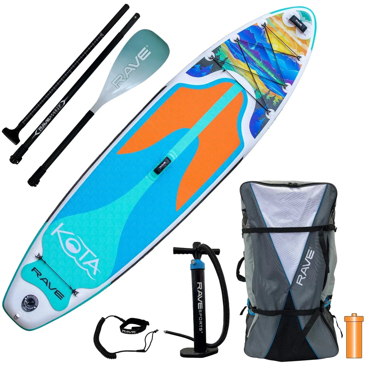 Lake Paddle Kota Sports Mountain Inflatable Package Rave Up Board Stand