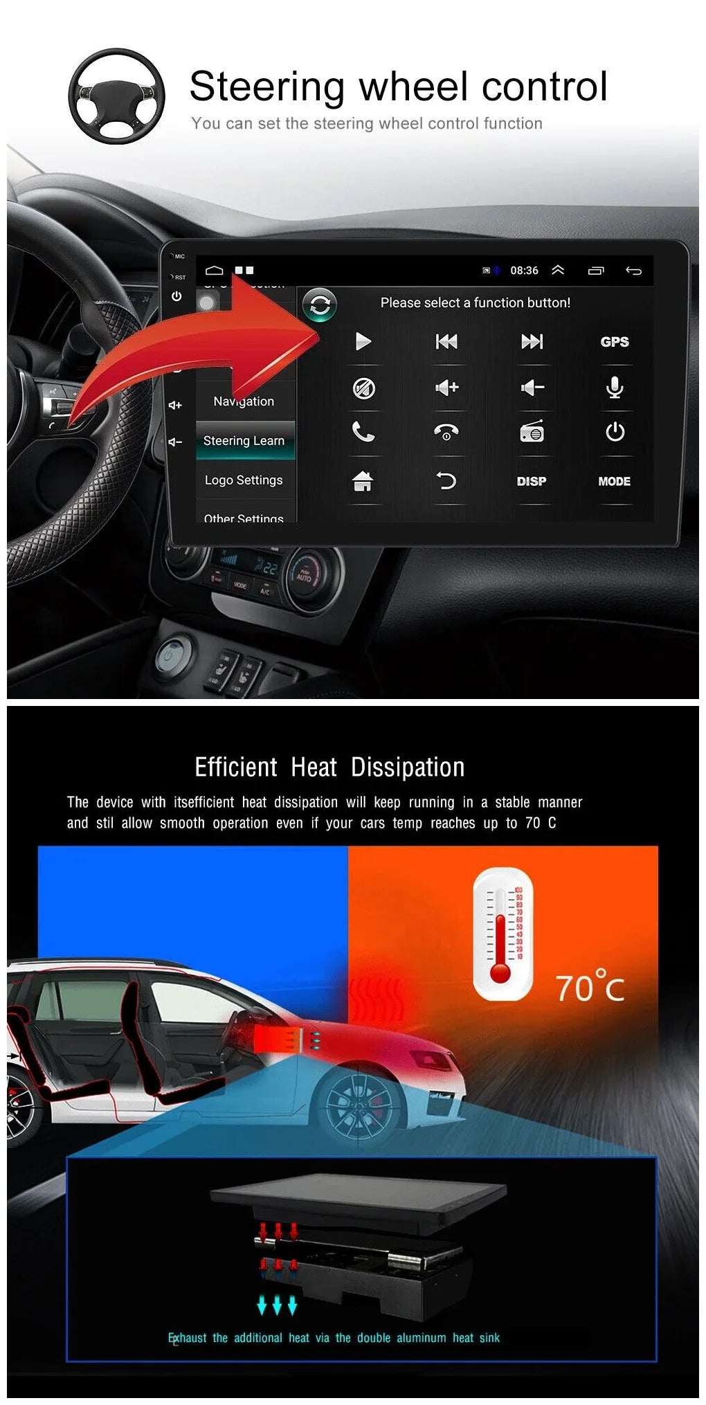 Backup Carplay Wireless WiFi Double Auto Screen 1280*720 9" 2+32GB Camera Navigation Android Android Car Stereo Bluetooth Radio / Receiver Din