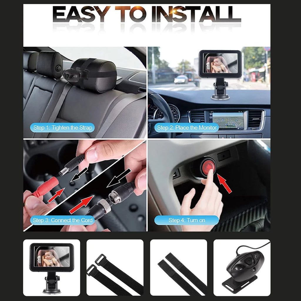 Wide Baby Car Inch 150° Dazzduo Wide Baby Seat Mirror 150° Baby View Seat Display Rear 5 5 Car Seat Baby View Seat Monitor Car Invigilator,Camera Car Vision Camera Mirror Inch Monitor 5 Display