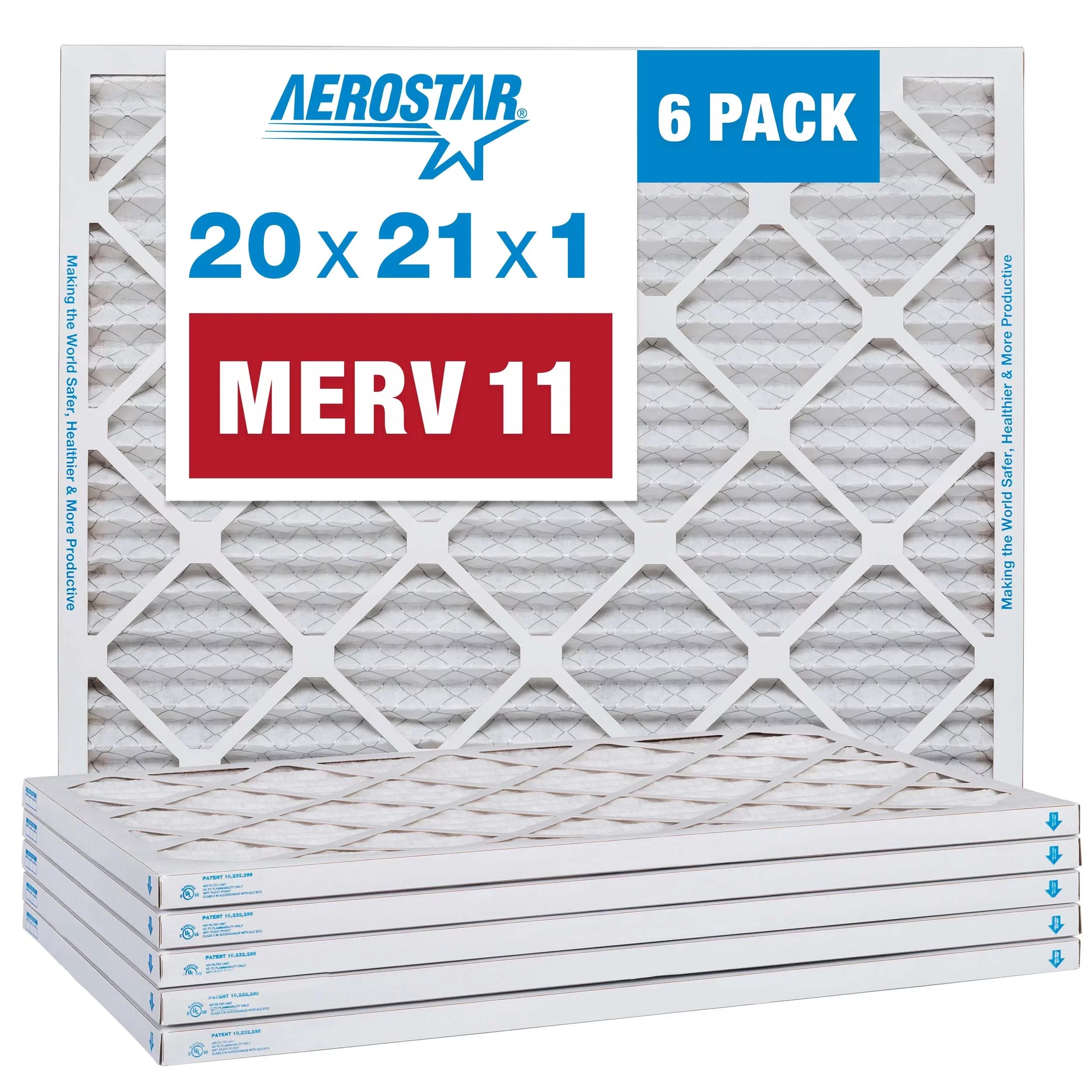 Air Pack Filter, Air Furnace Pleated 11 6 Aerostar 20x21x1 Filter,