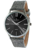 Watch Wool Grey Case Slim Strap Silver