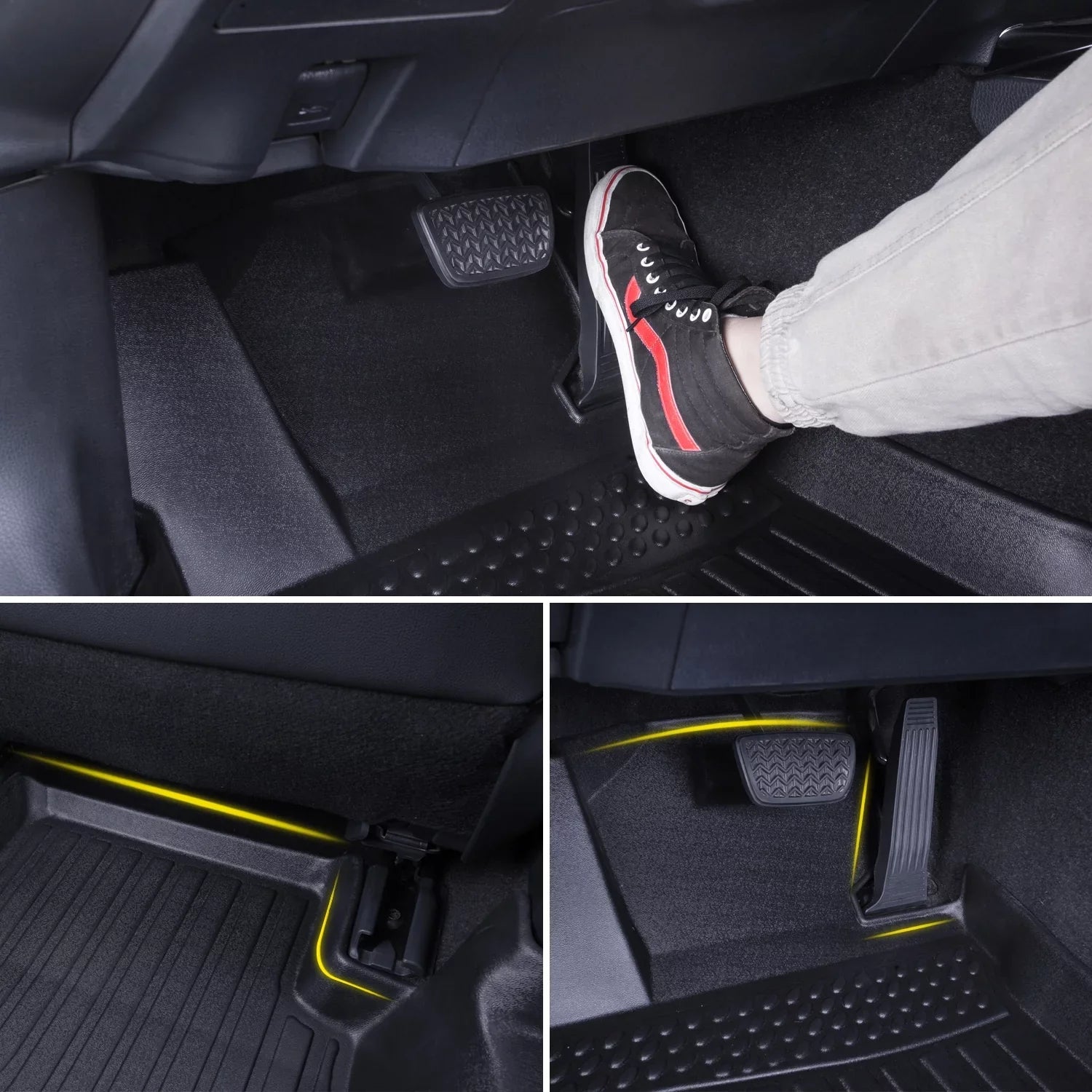 Guard Liners Front and Floor Car for Black All Climatic 2018-2023 Mats Rear Replacement Heavy Compass Fit-Tough/Durable/Odorless Duty Jeep Carpet-Custom