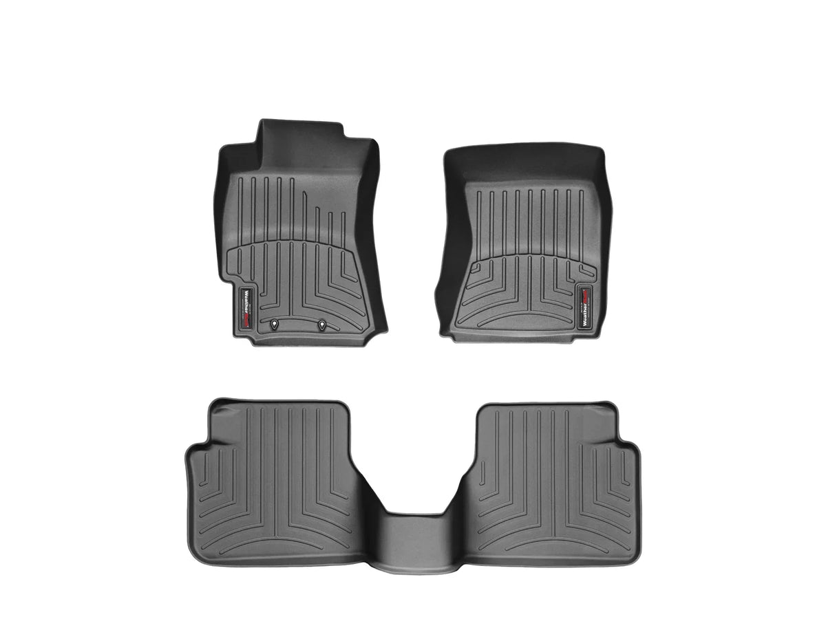 Row, WeatherTech Fit 2009-2013 compatible 1st - with 2nd Forester Custom FloorLiners & Black Subaru