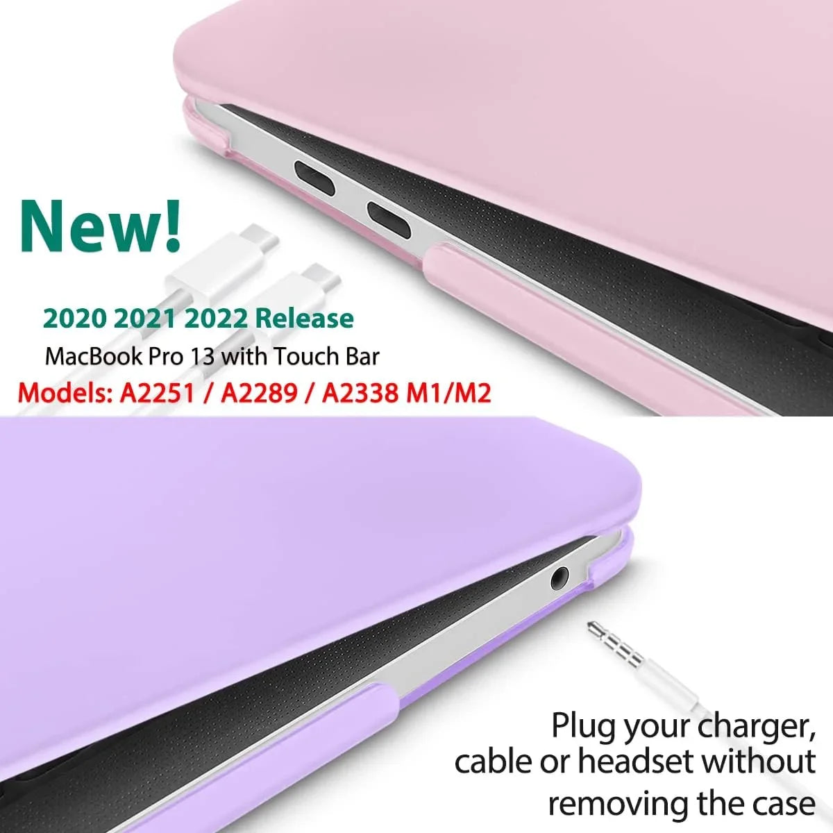 2021 13 A2289 Pro A2338 2020 Release for Model Inch 2022 MacBook M1 Case Hard Shell A2251, Case M2