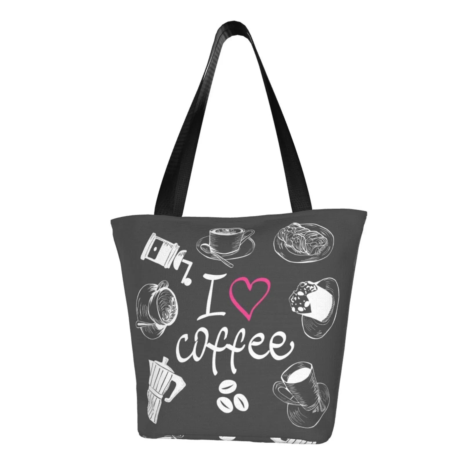 Bag I Love Capacity Large Women'S Hobos Tote Handbags Coffee Shopping Bag,Shoulder Bag Lukts