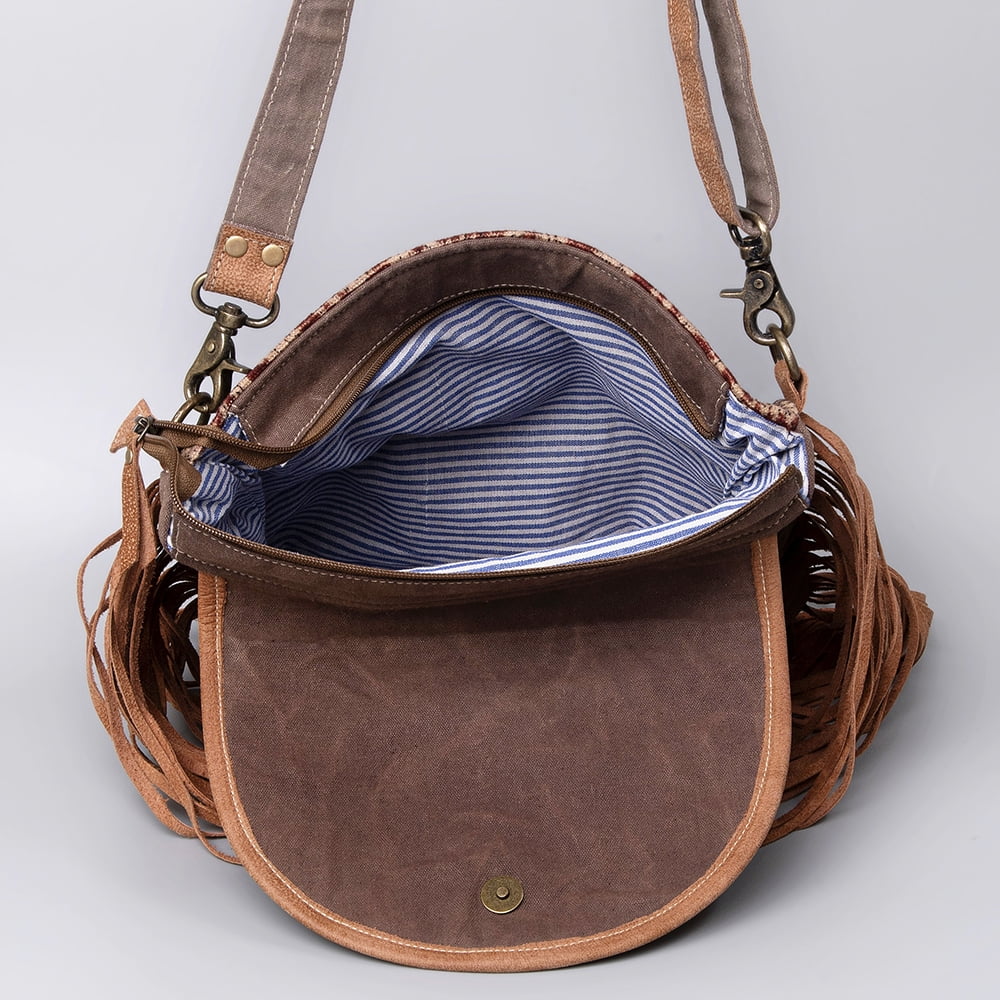 purse Canvas Hair-On Cross Body KB483 KB OHLAY Genuine handbag bag Leather western women Upcycled