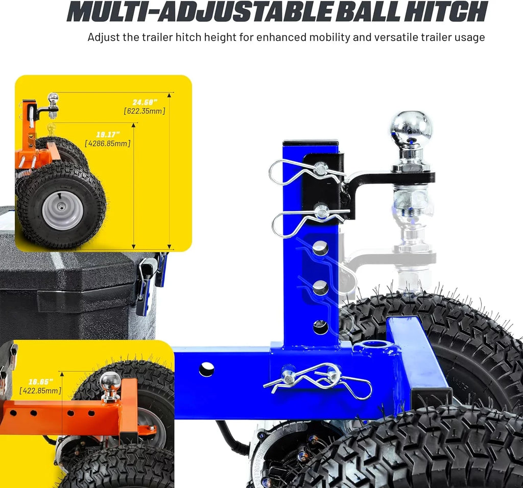 Trailer 24V 800W – Mover Trailer Weight, Tongue 3600LBS Operation, Ski with 600LB 7Ah, Mount Ball Advanced Weight, Hitch Dolly Goodyear Commercial Quiet Electric Max /Vessel/Utility/Jet 2"