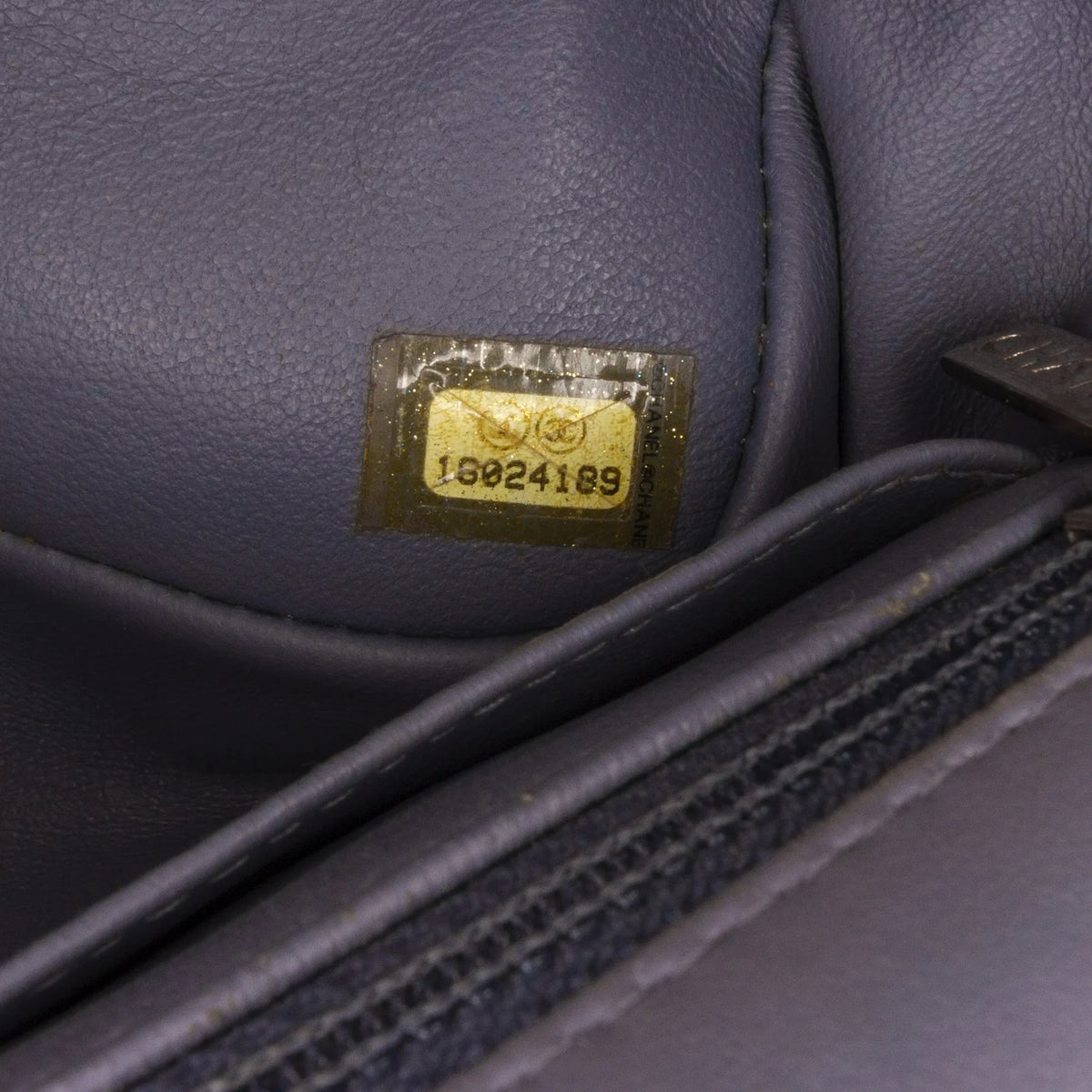 Crossbody Lambskin Single Mini Unisex Leather Pre-Owned Classic (Fair) Bag Flap Rectangular Authenticated Gray