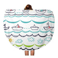 Mat Abstract Pattern Towel Circle inch Cartoon Children Tapestry Beach Circular Round Blanket Baby Beach White Vessels 60 Throw Child Blue Towels Travel