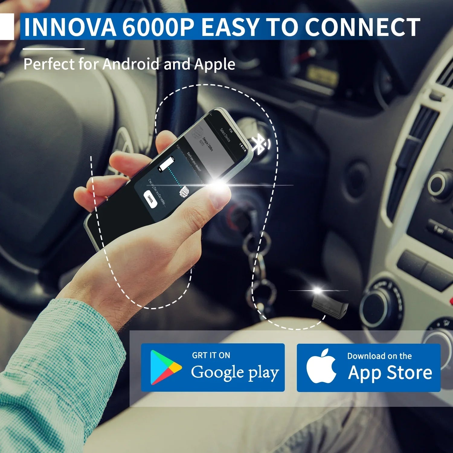 Chrysler Auto Bluetooth Engine Buick Chevrolet Car Innova System 6000P for Scan Scan Wireless Lincoln Code Adapter Ford Diagnostic Scanner Full Reader Tool Dodge OBD2 Code Scanner