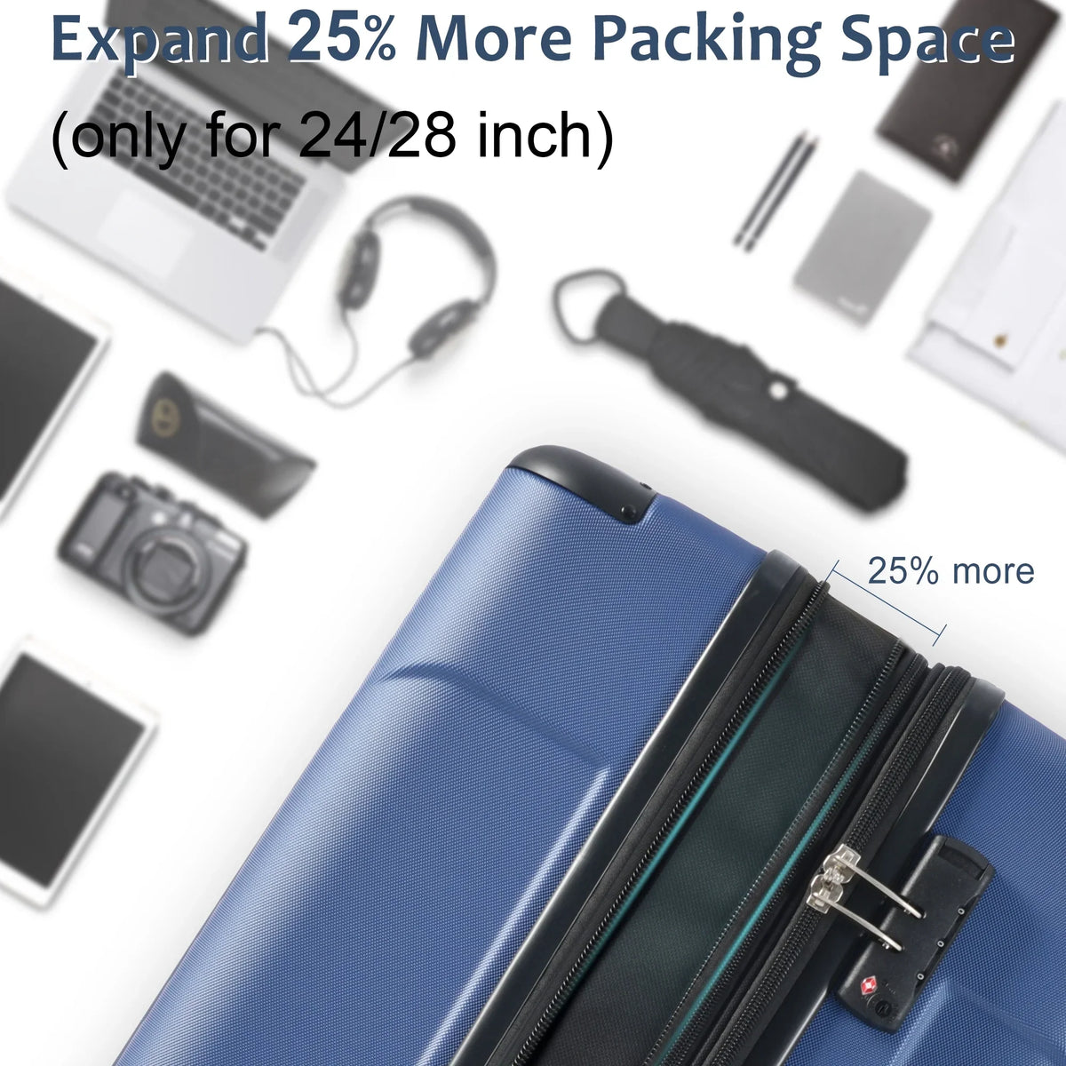 Suitcase, Luggage Suitcase Luggage Lock Hardshell Hardside with Spinner TSA Hardshell Lightweight, 360°Spinner Double Upright 20" Expandable