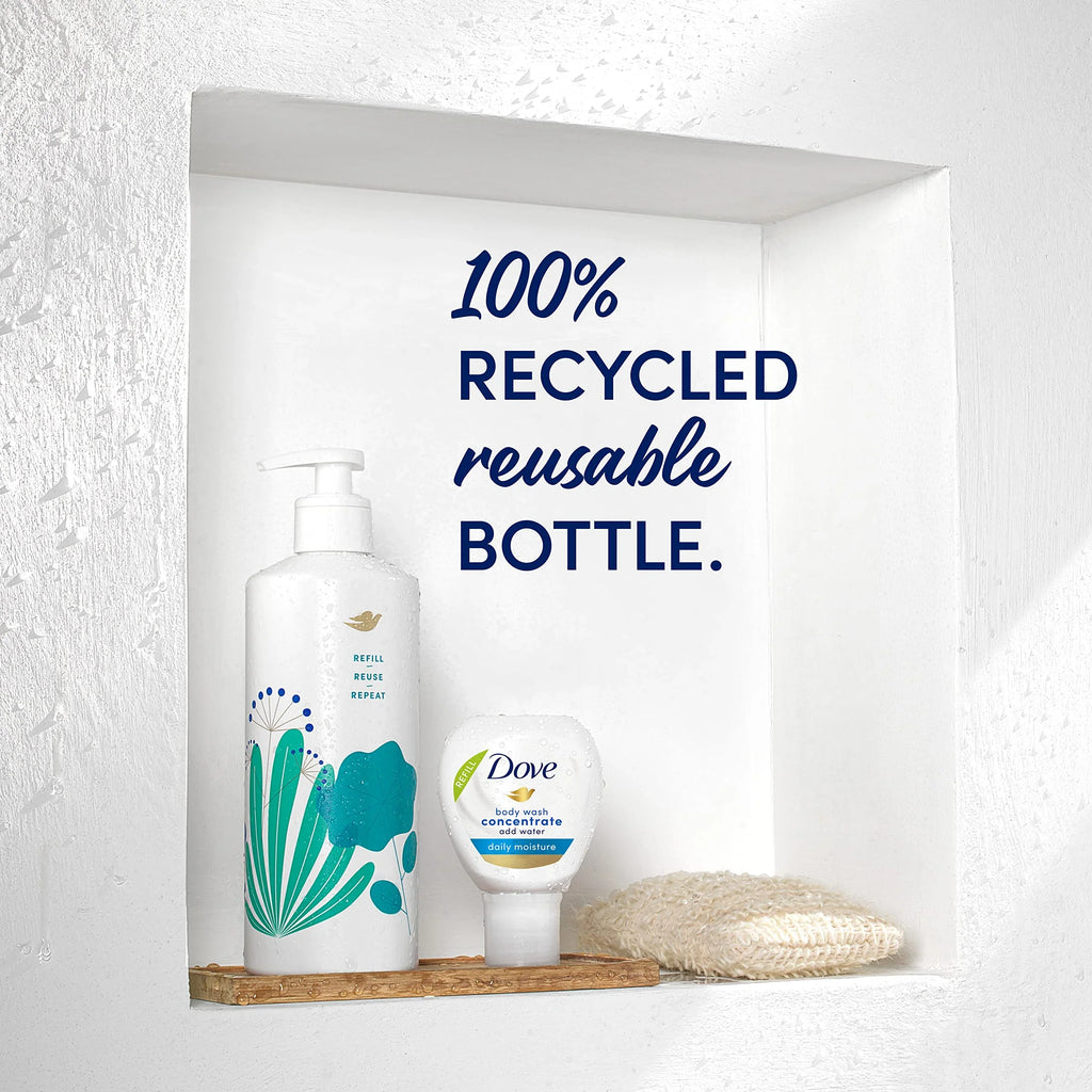 Oz Dove Care Skin Starter 4 (X2) Nourishment Instantly Kit Daily Fl Percent Oz). 100 And Concentrate For Fl Body 16 Soft Recycled Lasting Refills Moisture (Makes Reusable Bottle For