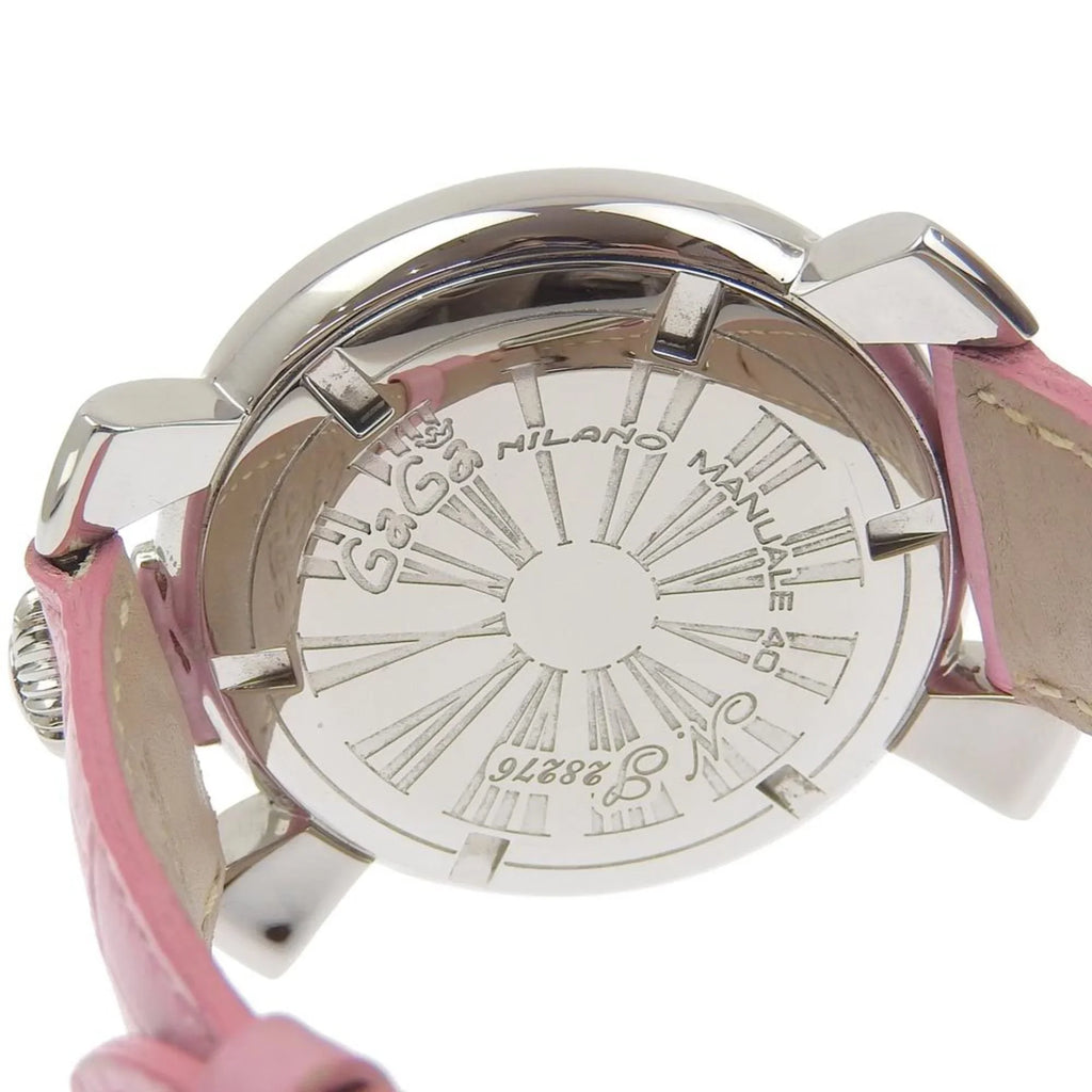 Manuale Display I220823012 Gaga Quartz Watch Pre-Owned Analog (Good) Men's 5020 Dial Stainless Milano Steel White