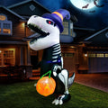 Inflatables Lawn for 8 Party Blow Joiedomi Dinosaur with LEDs Indoor, Decorations Skeleton Up Inflatable Garden, Outdoor, Halloween Build-in Yard, Halloween