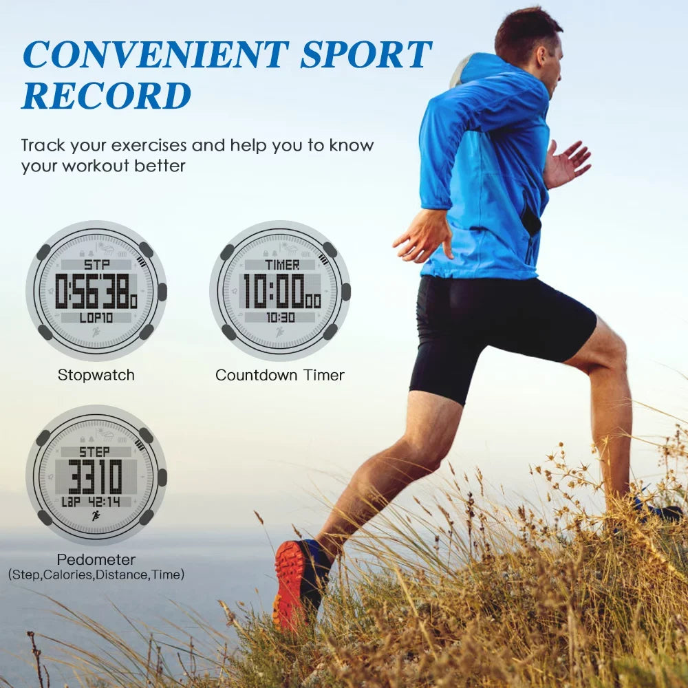 Barometer Mountaineering Running Outdoor 50meters Watch Sports Compass Men for Trekking Camping -resistant Forecast Multifunctional Altimeter Watch Climatic