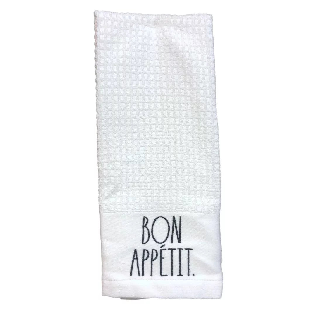 White Black of Christmas - Letter Towels 2 Kitchen Rae Dunn Set
