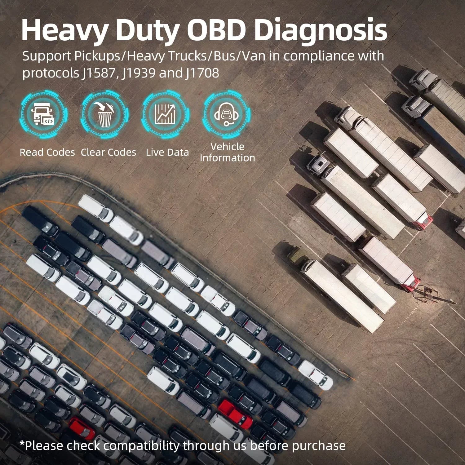 Diagnostic Truck RD801 Car Scan Truck Scanner in Hino, Fuso, Code Romondes Heavy 1 Scania, Check 2 Man, Auto for Tool Tool Scanner Cummins, , & OBD2 Reader Diesel Engine Duty