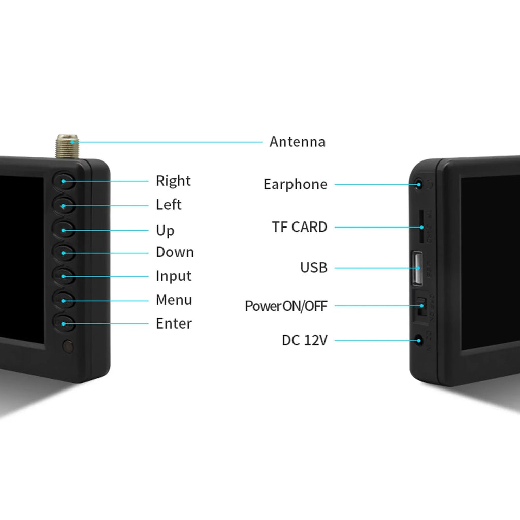 LEADSTAR Remote Radio, Car Digital - TV 5-inch U TF Player D5 Player, ATSC Pocket-Sized Portable Playback, and Television, Includes Card Screen, Multimedia Disk Control