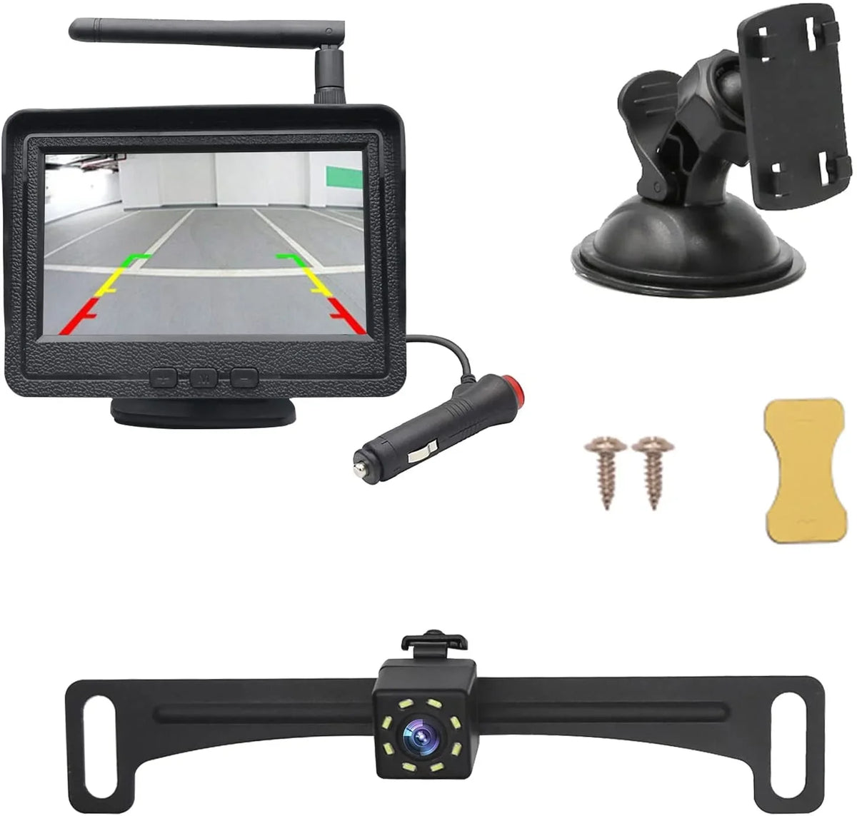 Backup for Vision 170 Monitor View 4.3"" RV Camera Car, B-Qtech for Waterproof Camera Wireless Truck, Night LCD Rear with