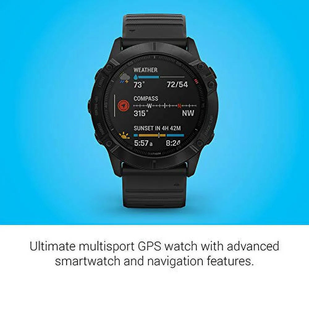Premium and Pulse Pace Pro, Ox Mapping, Black Fenix Sensors, Grade-Adjusted Guidance 6X 010-02157-00 Features Garmin Multisport Music, Watch,