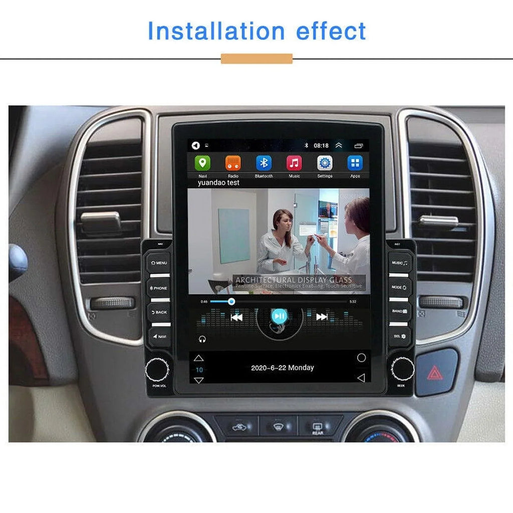 Screen Stereo Reversing Input Navigation Touch KingFurt Radio Music Camera Car 9.7" Universal Bluetooth