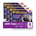 4 14x14x1 Allergen Reduction, MERV Filter, MPR Advanced 12, Filtrete 1500 Filters Air