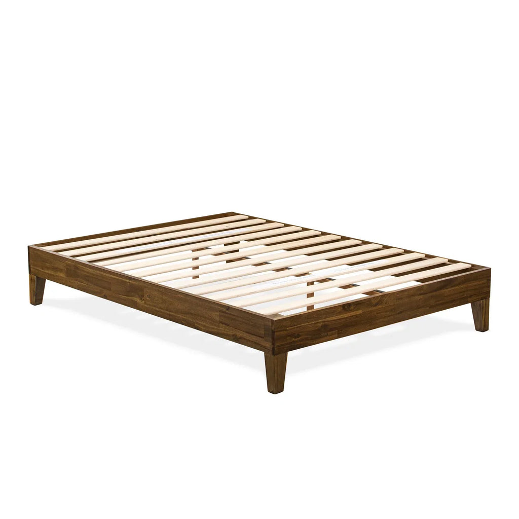 Traditional Bed East West Wood Furniture in Navarro Engineered Walnut Full