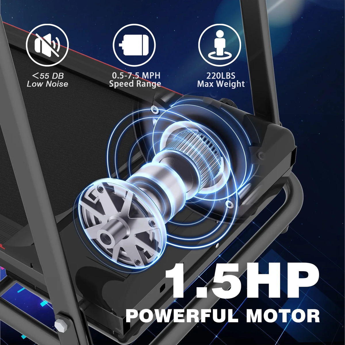 for Treadmill 250 Treadmill 2.5HP Foldable Motor Capacity Multi-function Electric Gym LBS Home with