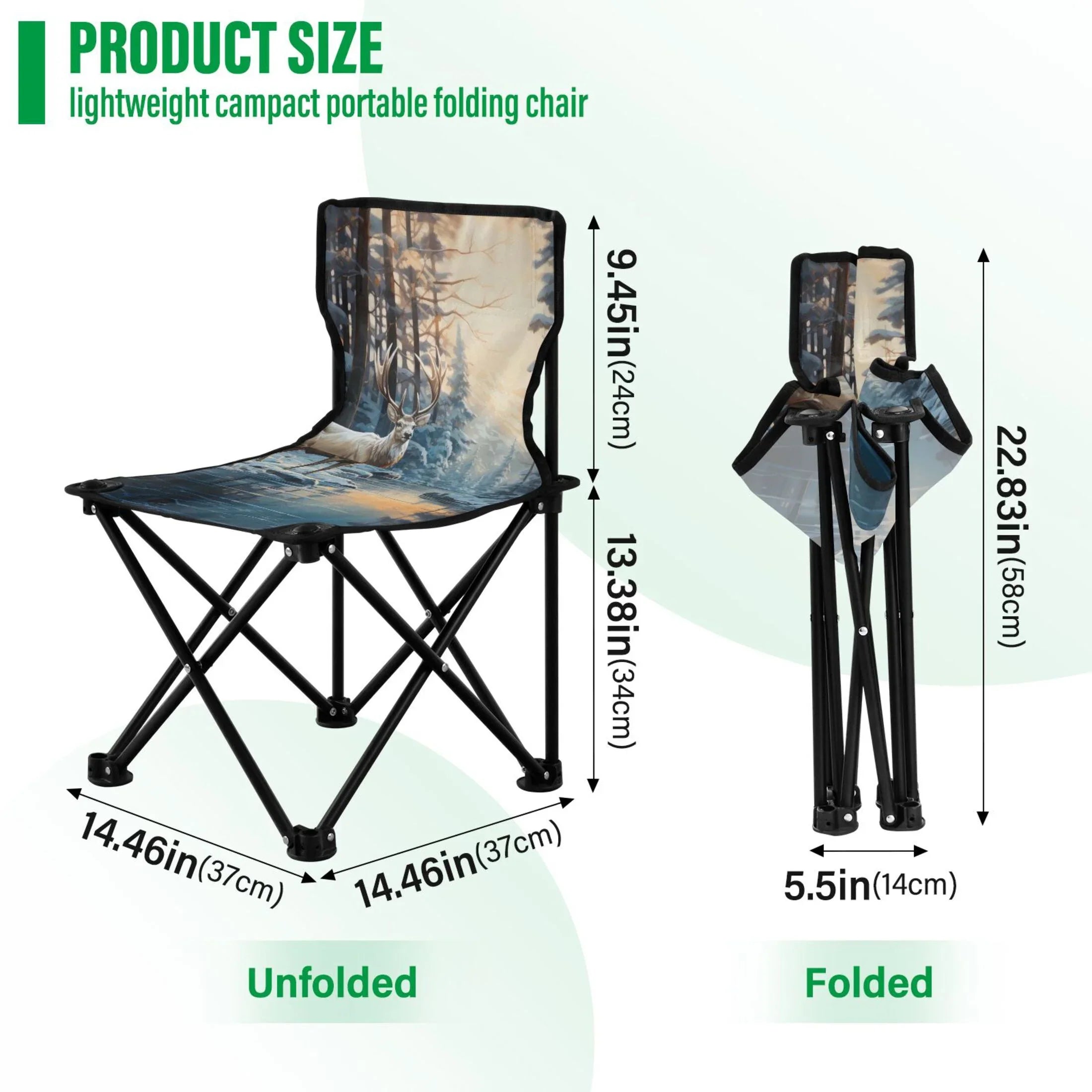Chair Portable Carry with Lawn for Fishing Beach Chair Chair Kids Winter Camping Bag Deer Folding Forest Outdoor in Small Chair