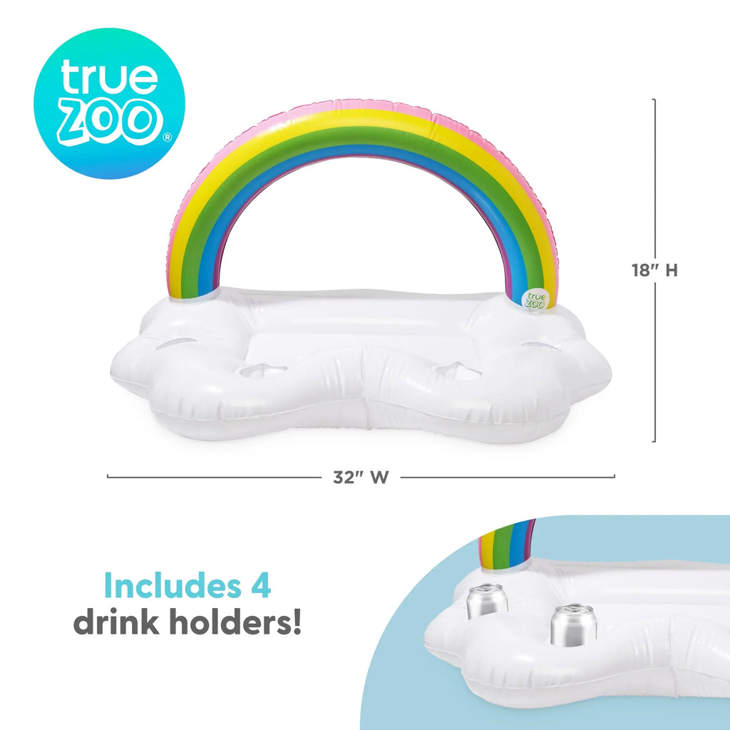 Rainbow Cooler, of 1 Drink Colorful Set Floatie, Box Party Cup TrueZoo Pool Floating Bar Inflatable Ice and Holders Cloud