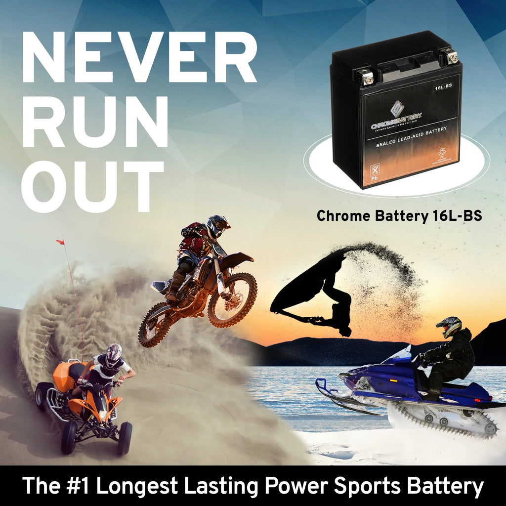 ) 12 for Battery 1995 Ski Xir 750cc Chrome 230 YTX16L- Kawasaki Ss Jet St Jh750 Battery Xi (16L- Ah, Volt,14