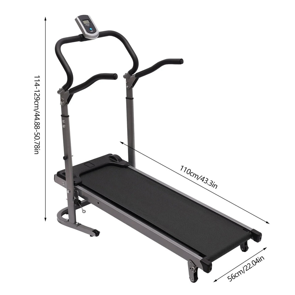 Incline (Black) Foldable LED ZhdnBhnos with Walking Treadmill Monitor 264.55lbs Home Machine Compact Running Gym