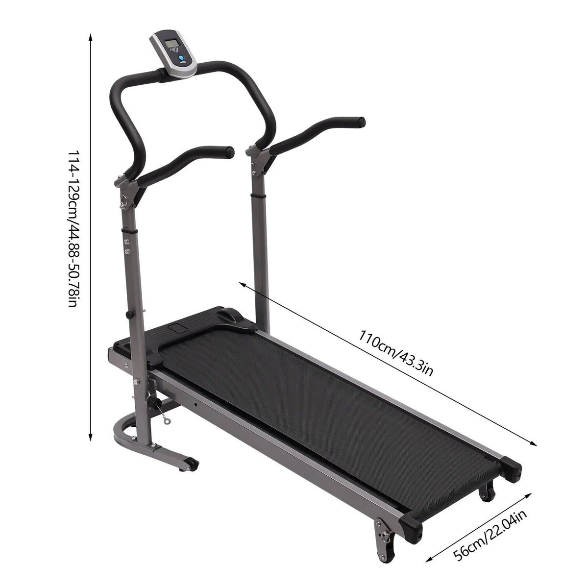 Incline (Black) Foldable LED ZhdnBhnos with Walking Treadmill Monitor 264.55lbs Home Machine Compact Running Gym