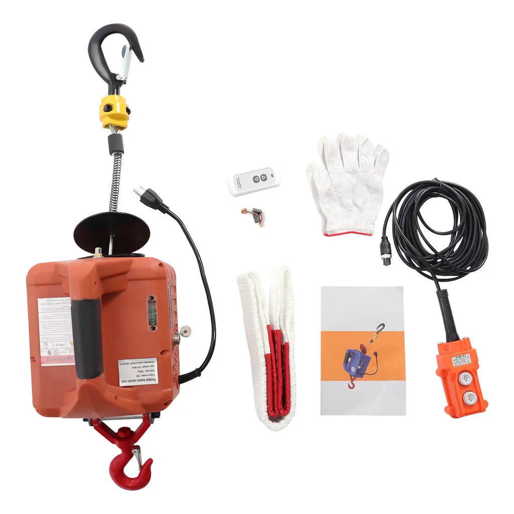 Winch Hoist 3-in-1 110V Kit Wireless Control Portable Lift ZhdnBhnos Electric 1100 Crane Remote