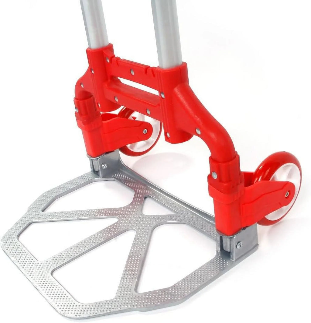 Push for Office,Travel (75kg) Luggage Use Trolley (Red) Auto, Cart Hand lbs Aluminium and Home, Folding Truck,Hand 165.35 Collapsible Portable Dolly