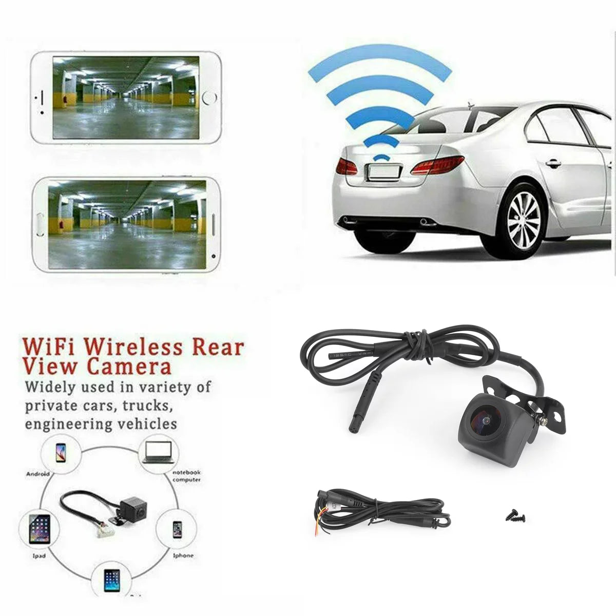 Car Camera For WiFi iPhone Wireless View Fit Rear 175 Android Cam Backup