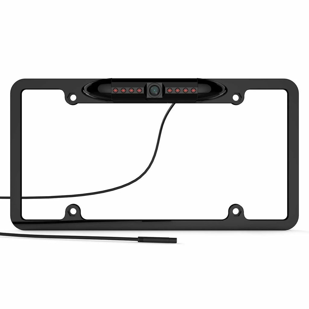 Black Backup Plate License Frame Night Rearview Camera 170° Vision Reverse Car