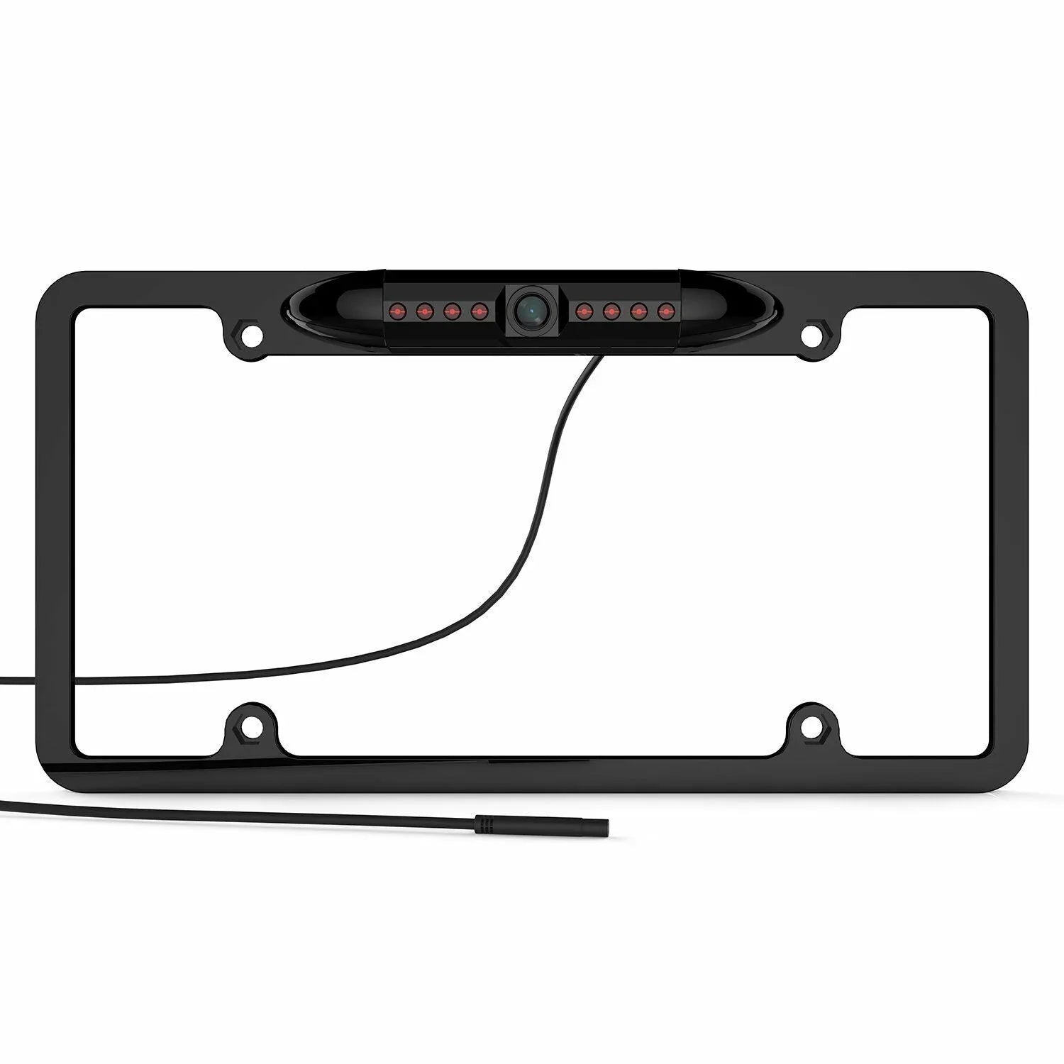 Black Backup Plate License Frame Night Rearview Camera 170° Vision Reverse Car