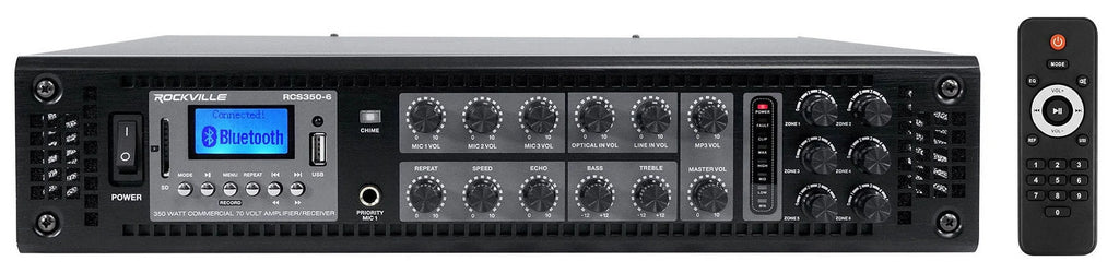 Slim 6-Zone Pendant+6 Wall 4 Amplifier+4 Restaurant/Bar/Cafe Black Speakers