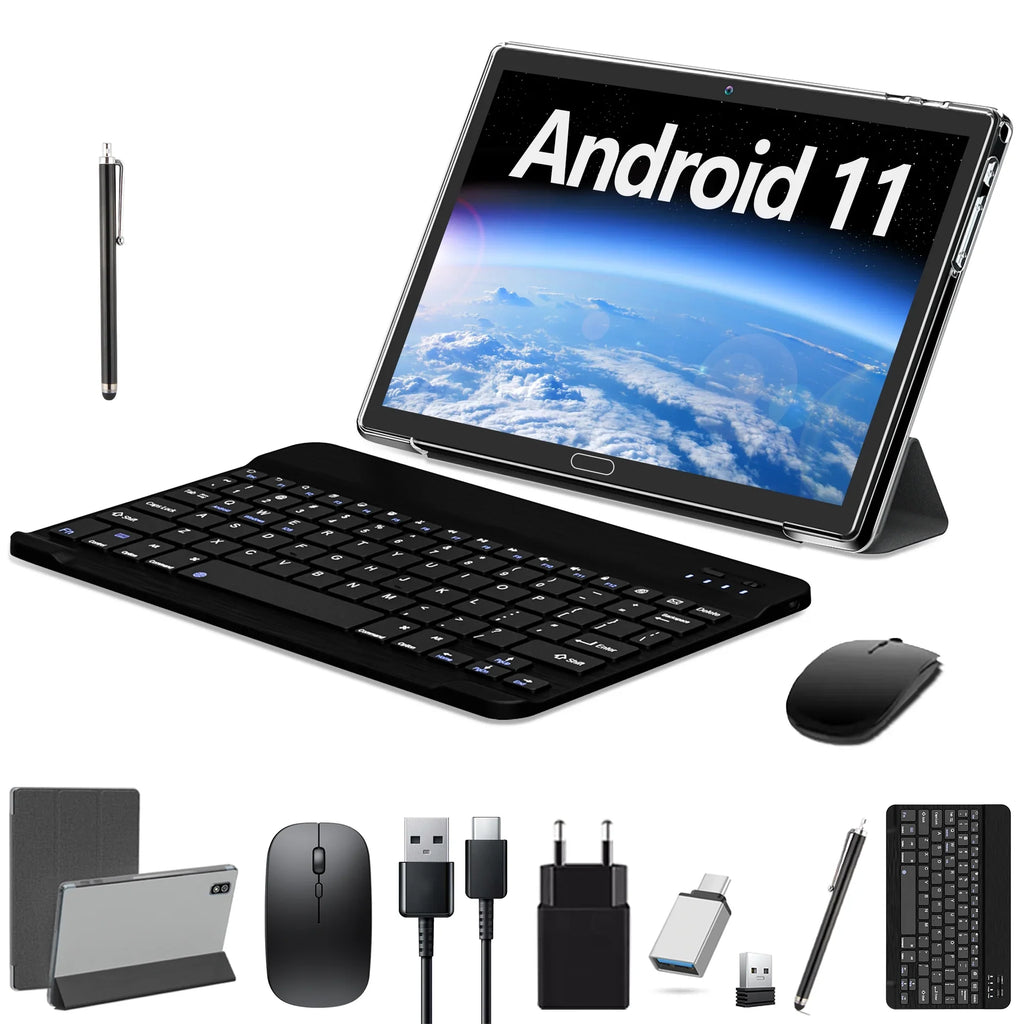 Bluetooth Cellular 64GB Octa 4GB Tablet Android Ram Tablet 10" Arm Wifi Gps Core 11 Keyboard with Rom