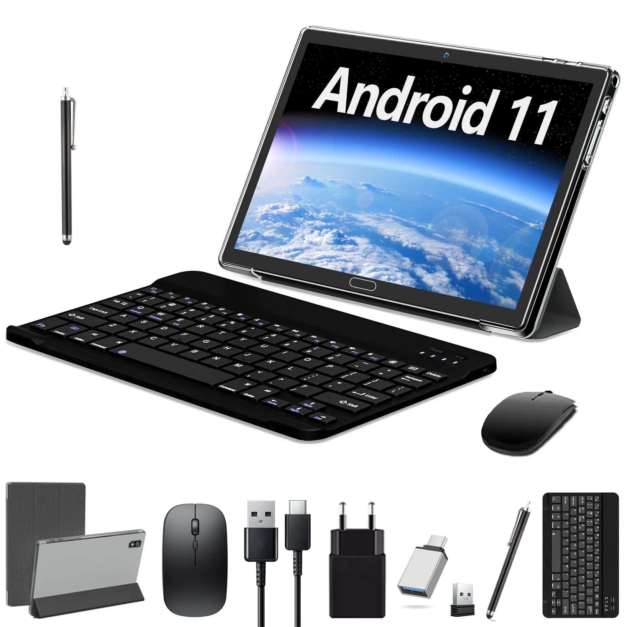 Bluetooth Cellular 64GB Octa 4GB Tablet Android Ram Tablet 10" Arm Wifi Gps Core 11 Keyboard with Rom
