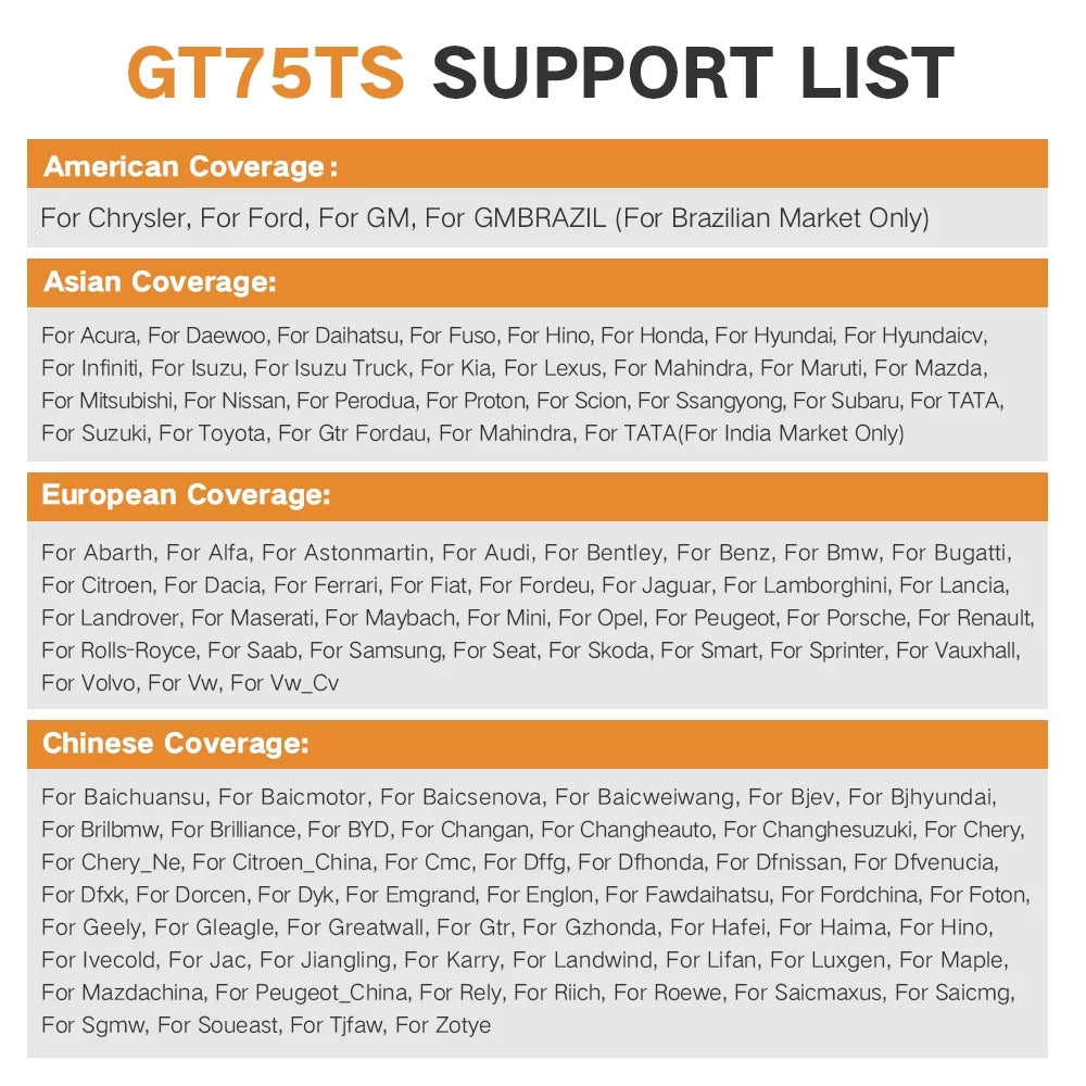 Programming Services Reader Car System GT75TS OBD2 Bidirectional Code ECU Coding Professional Tool EOBD Tool OBD Foxwell with Reset Scanner Scanner All Test Automotive Active Tool 36 Diagnostic TPMS