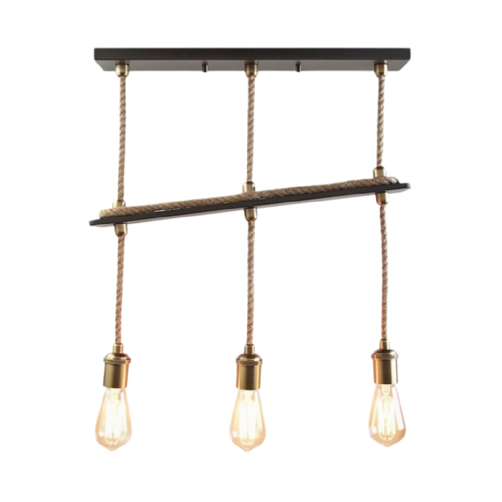 **Technische Titel: Hangen Lamp met Drie E27 Lichtbronnen en Koordbevestiging**