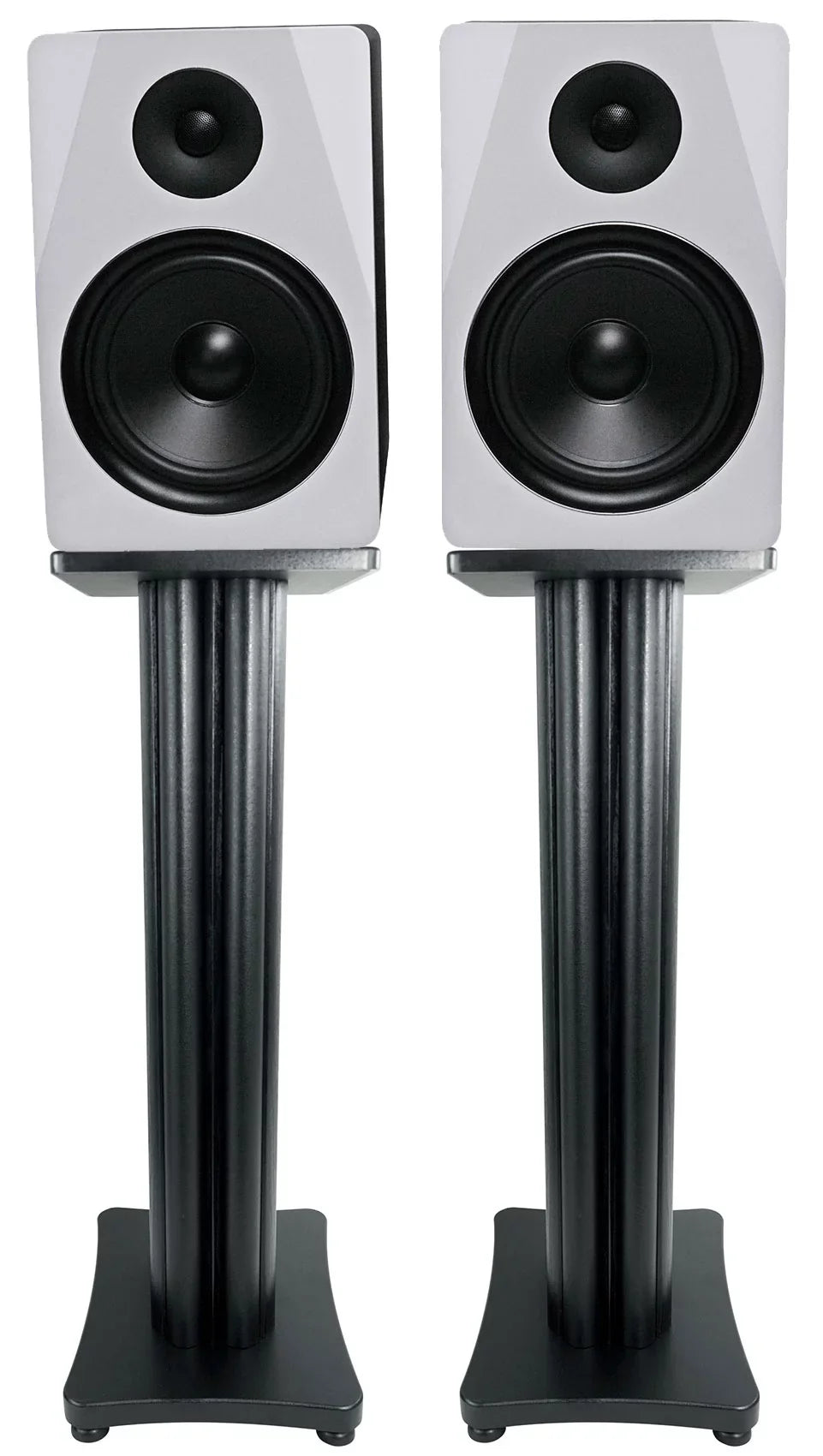 USB Studio 8" Rockville APM8W Monitor Black Speakers+28" Stands Premium (2)