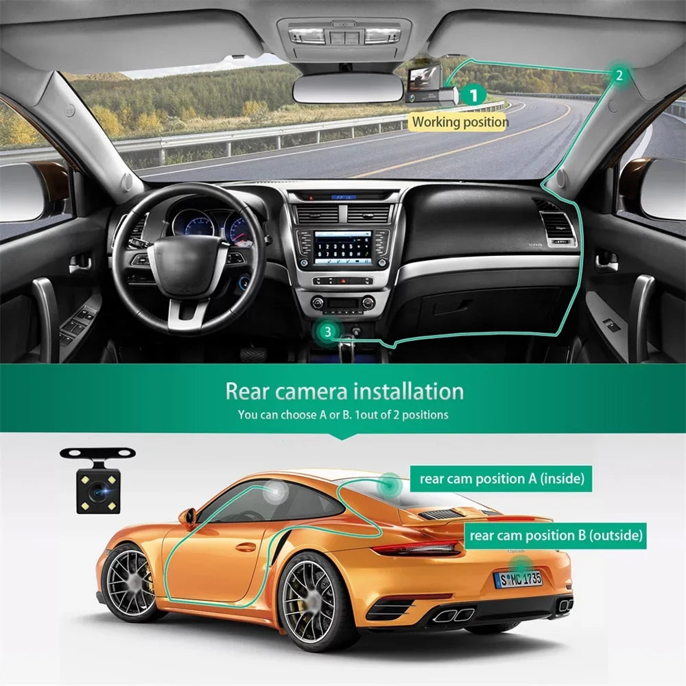 Recorder Car Rearview Recorder 4in Driving Dash Camcorder Cameras Recording Clear Video Cam Docooler Camera Auto Car 3 Safety Mirror Car