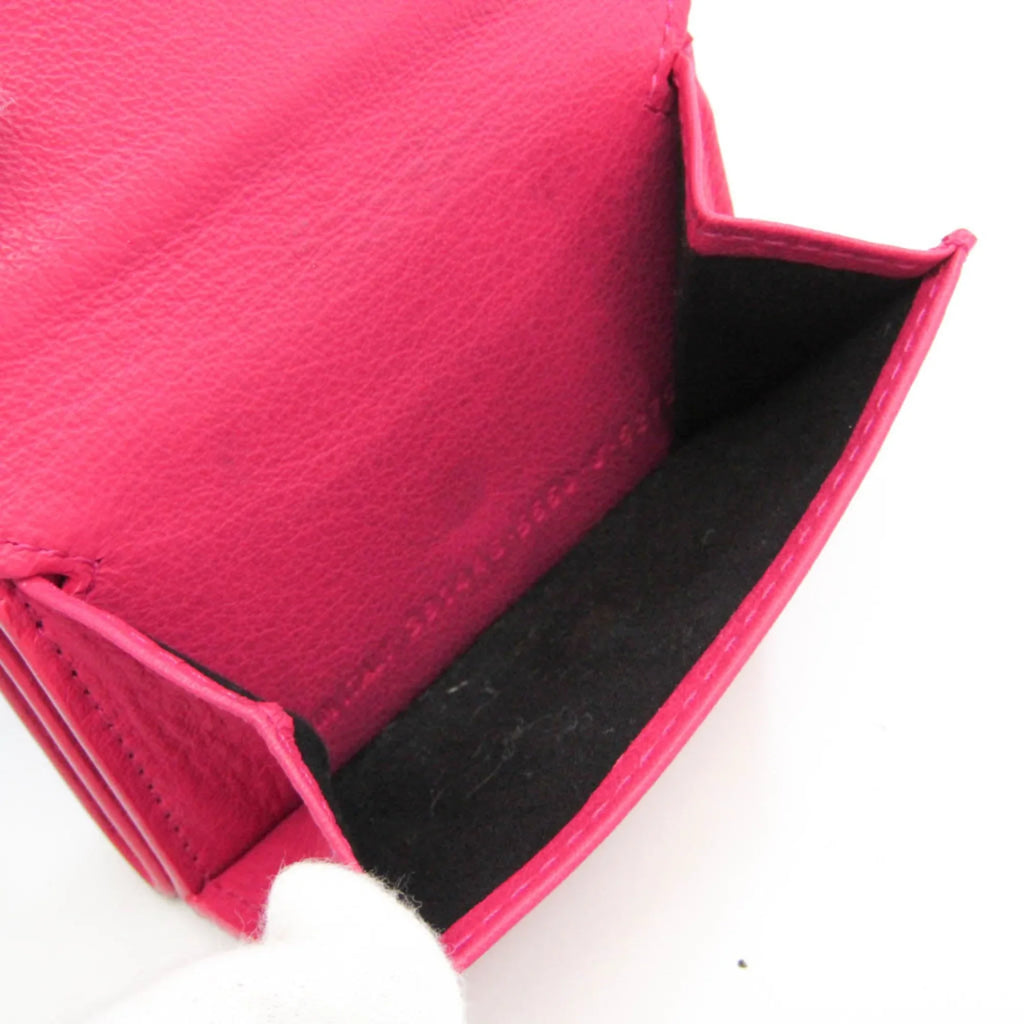 Wallet Women's (Good) Balenciaga Pink Papier Pre-Owned Leather (tri-fold) Mini 391446