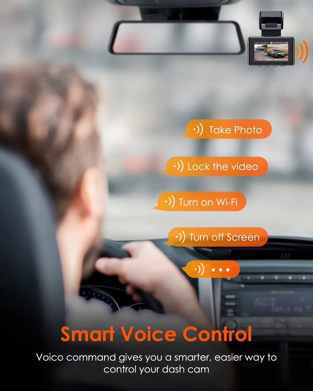 Car Camera, with Rear 2.5K WiFi, Support Motion GPS 1944P+1944P Cam E2 Voice Detection, Control, Vision, Front Parking Dual Vantrue & and Buffered 5G Capacitor, Dash Enhanced 24hrs Night 512GB Mode,