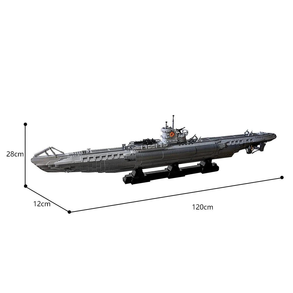 Building Gift U-Vessel Set Toy Warship Military Blocks Bricks Submarine Kids Type Model Moc Adult
