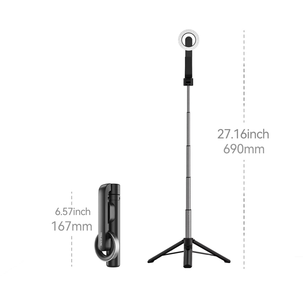 , Remote Selfie with Magnetic Tripod, for 27.1 inch Rotation Stick Control